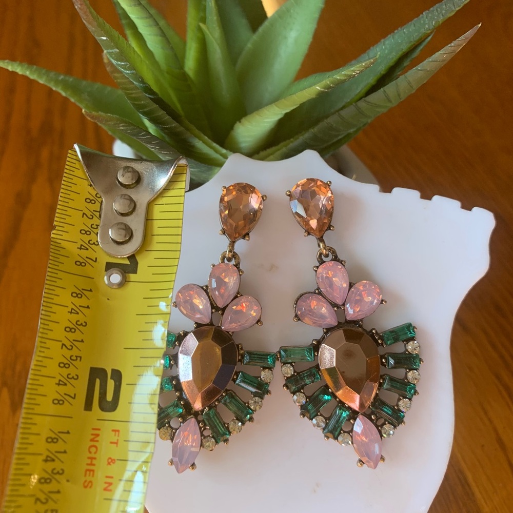 Mauve pink chandelier earrings - Picture 4 of 8